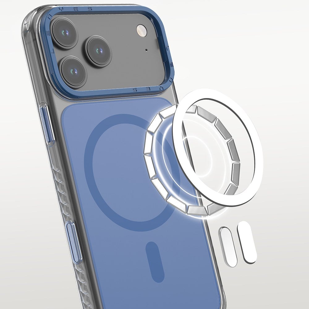 Apple iPhone 17 Pro Kılıf M-safe Şarj Özellikli Metal Kamera Çerçeveli Airbag Tasarımlı Lenyes CK221 Sert PC Kapak