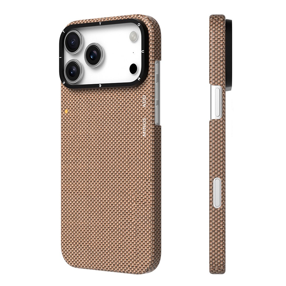 Apple iPhone 17 Pro Kılıf M-safe Şarj Özellikli Aramid Fiber Youngkit 1500D Extreme Wing Titanyum-Gold Serisi Kapak