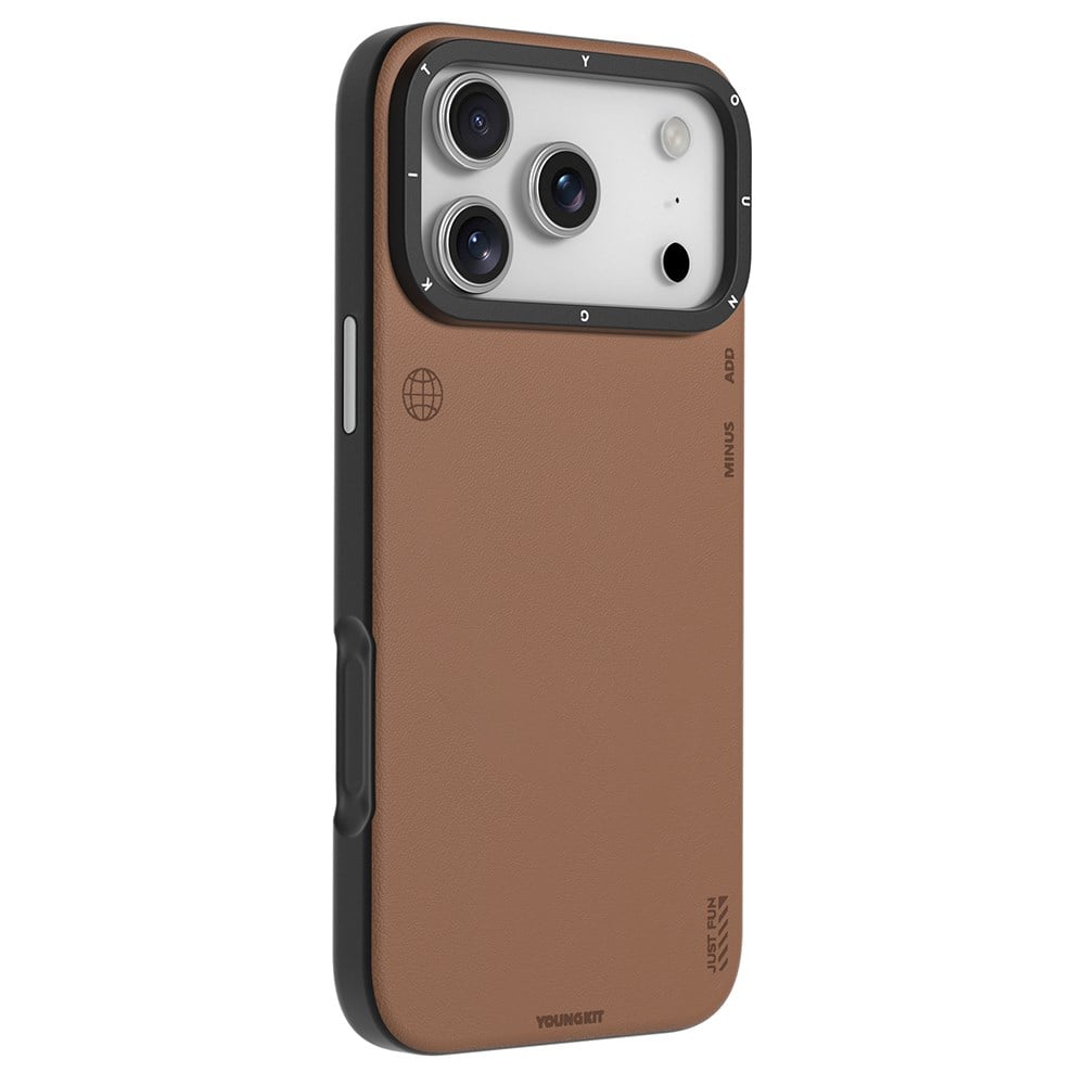 Apple iPhone 17 Pro Kılıf M-safe Şarj Özellikli Basit Mat Deri Desenli Youngkit Tech Fashion Serisi Kapak