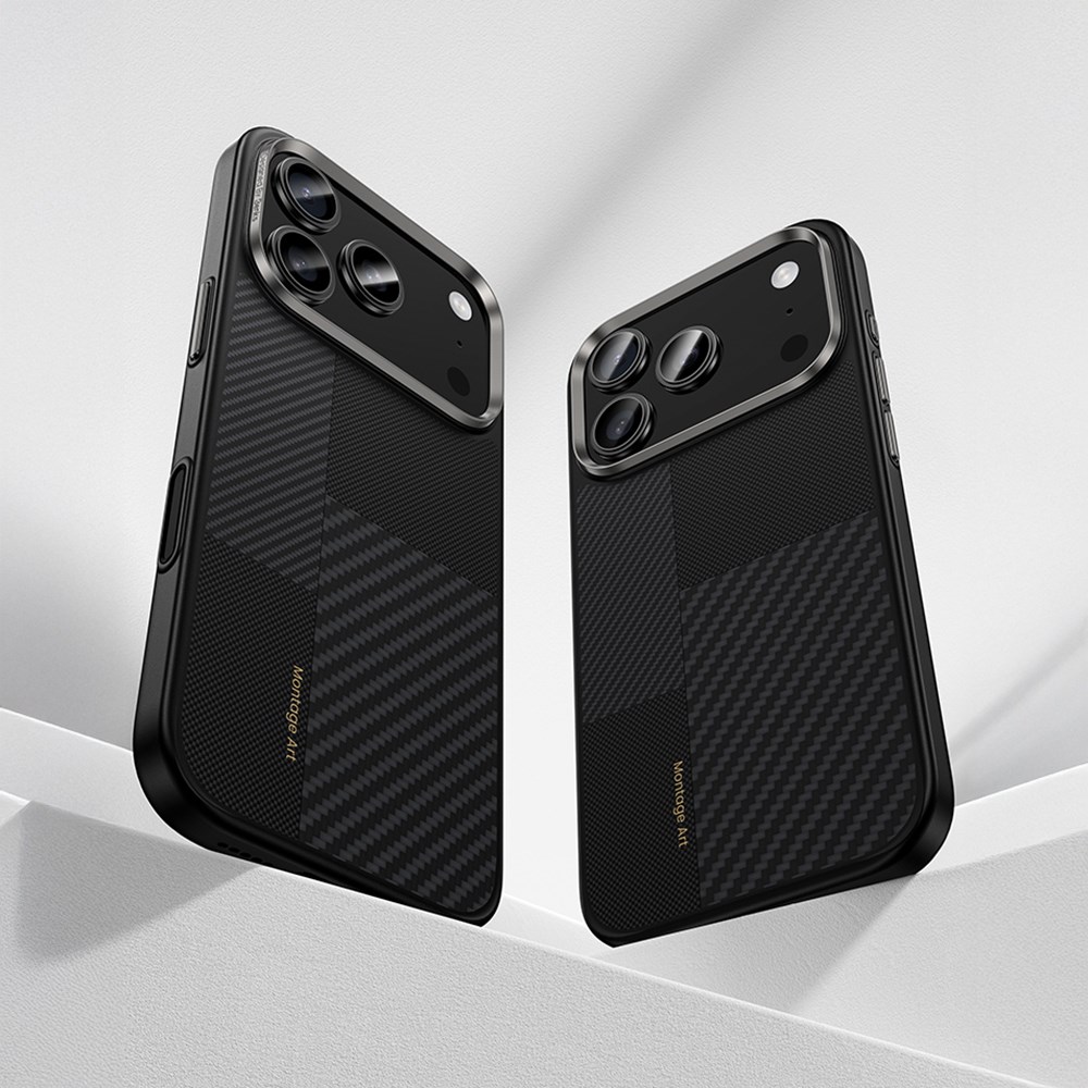 Apple iPhone 17 Pro Kılıf M-safe Şarj Özellikli Karbon Fiber Benks Montage Hybrid ArmorPro Kevlar Kapak