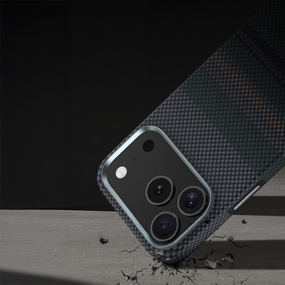 Apple iPhone 17 Pro Kılıf M-safe Şarj Özellikli Karbon Fiber Tasarımlı Benks Aurora ArmorPro Kevlar Kapak