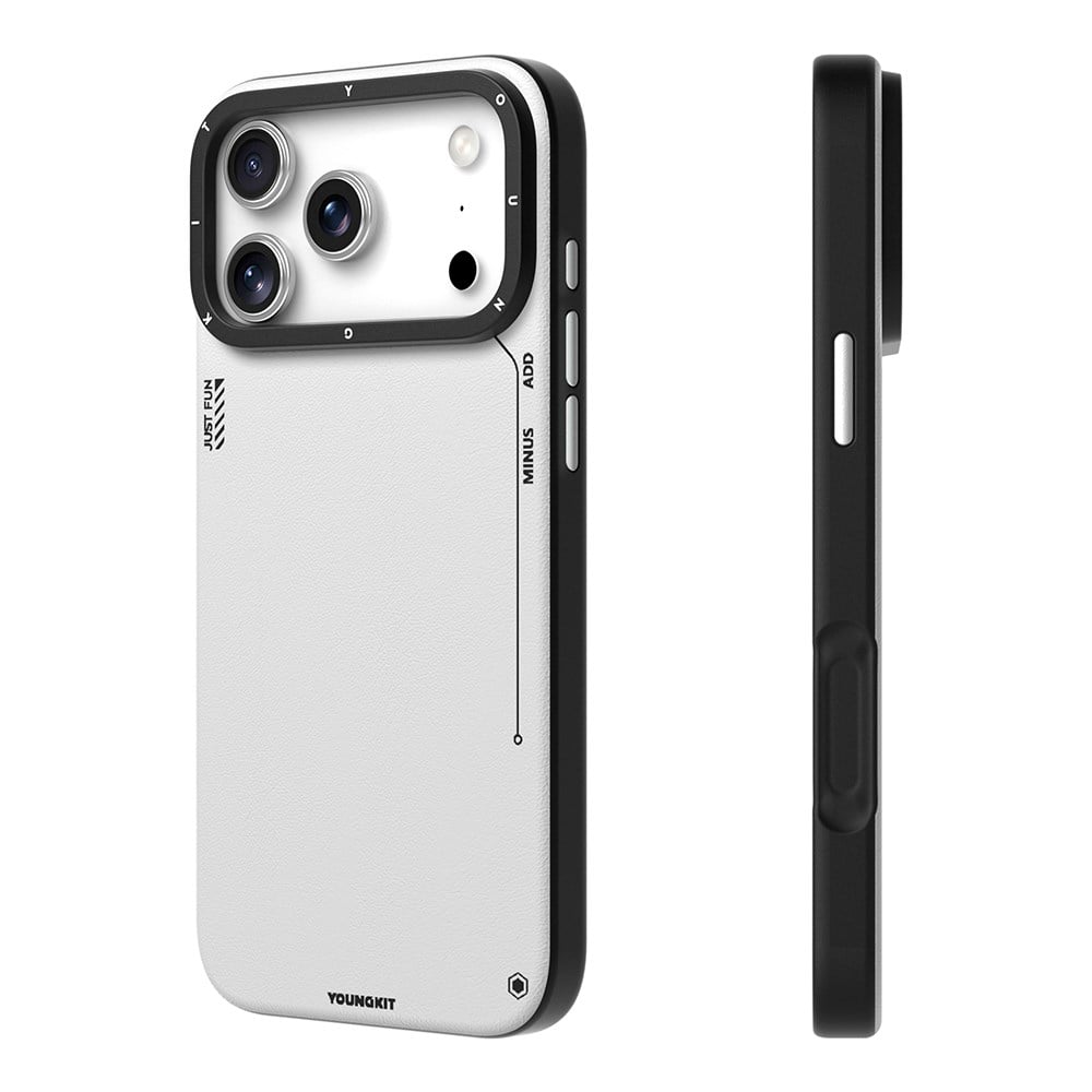 Apple iPhone 17 Pro Kılıf M-safe Şarj Özellikli Basit Mat Deri Desenli Youngkit Tech Fashion Serisi Kapak