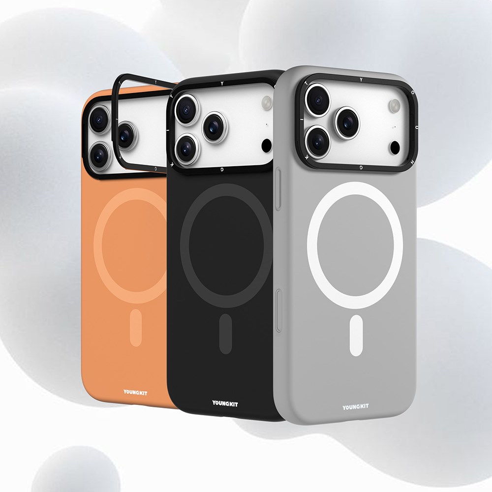 Apple iPhone 17 Pro Kılıf M-Safe Şarj Özellikli Kamera Standlı Youngkit Gel Cream Serisi Kapak