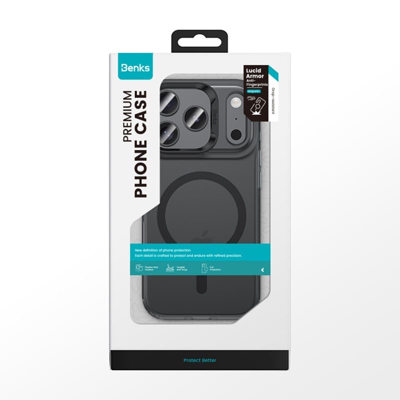 Apple iPhone 17 Pro Kılıf M-Safe Şarj Özellikli Benks C-Magnet Lucid Armor Kapak