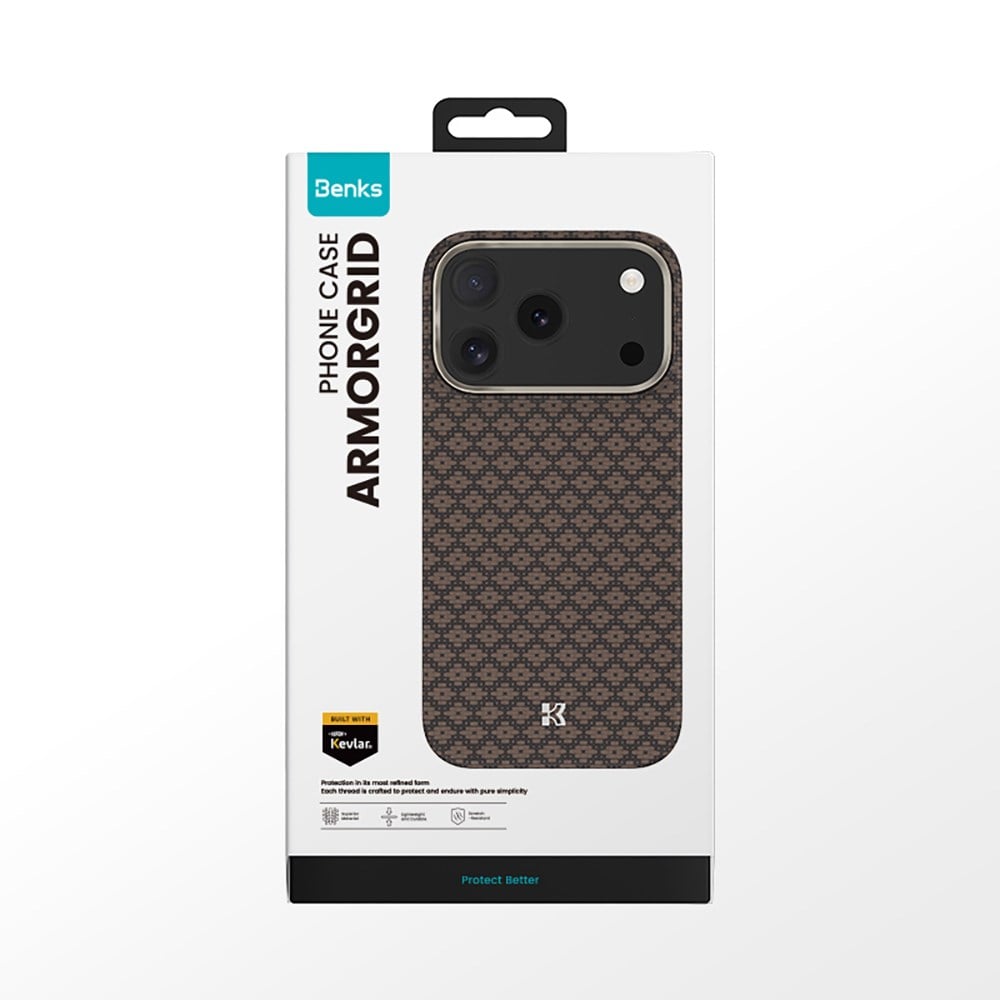 Apple iPhone 17 Pro Kılıf M-Safe Şarj Özellikli Benks ArmorAir ArmorGrid Serisi Kevlar Kapak