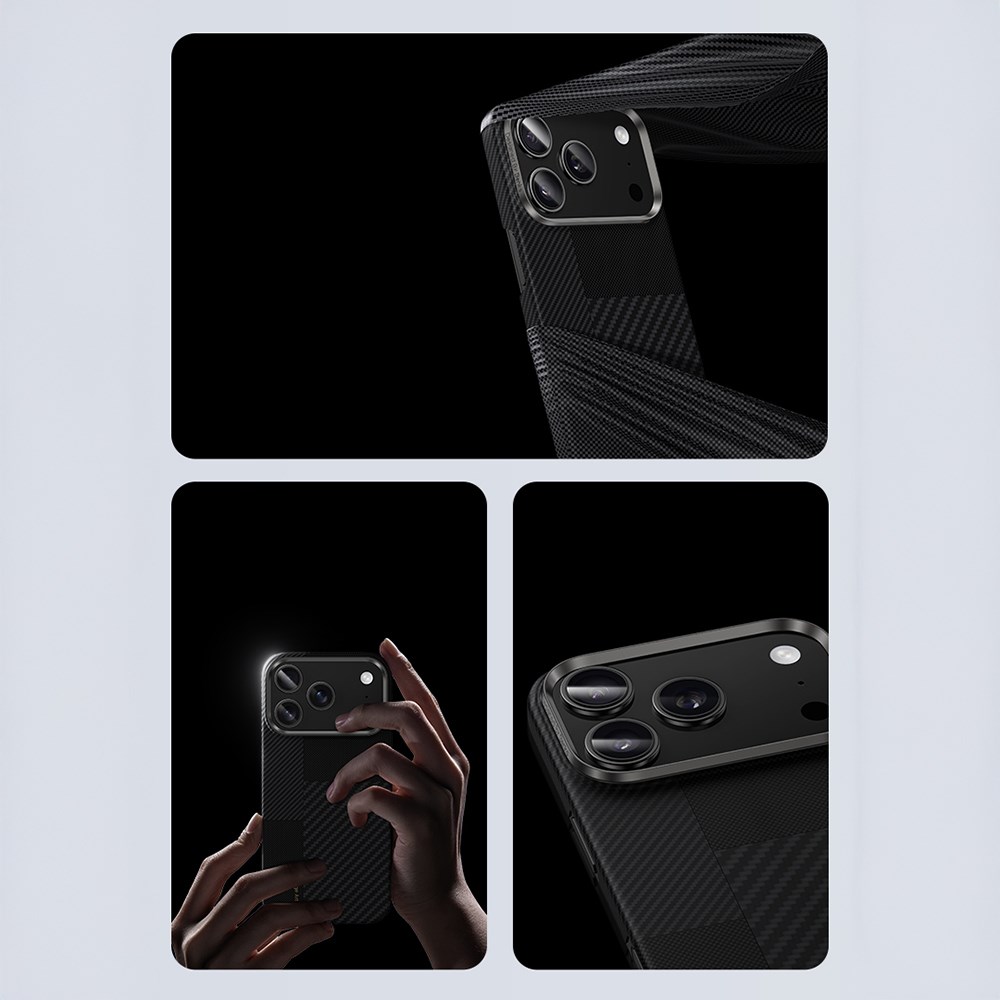 Apple iPhone 17 Pro Kılıf M-safe Şarj Özellikli Karbon Fiber Benks Montage ArmorAir Kevlar Kapak