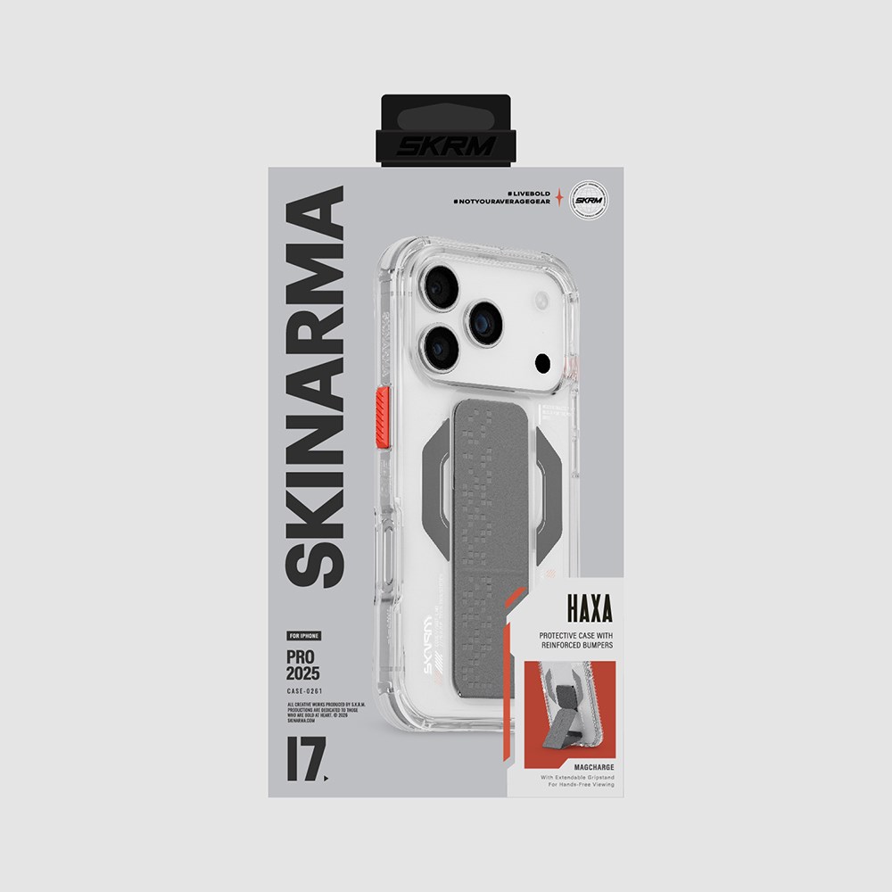 Apple iPhone 17 Pro Kılıf M-Safe Şarj Özellikli Airbag Tasarımlı Standlı Skinarma Haxa Kapak