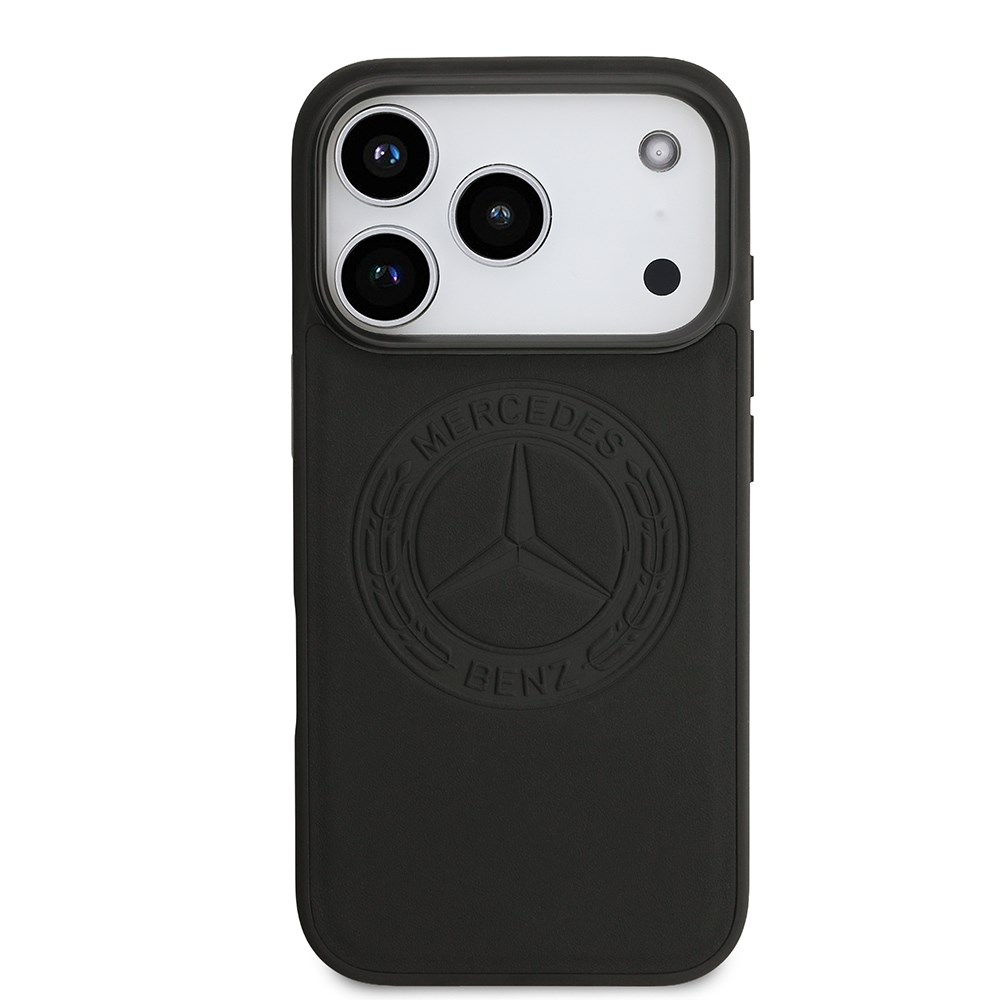 Apple iPhone 17 Pro Kılıf Mercedes Benz Orjinal Lisanslı M-safe Şarj Özellikli Hakiki Deri Nostaljik Yıldız Dizayn Kapak