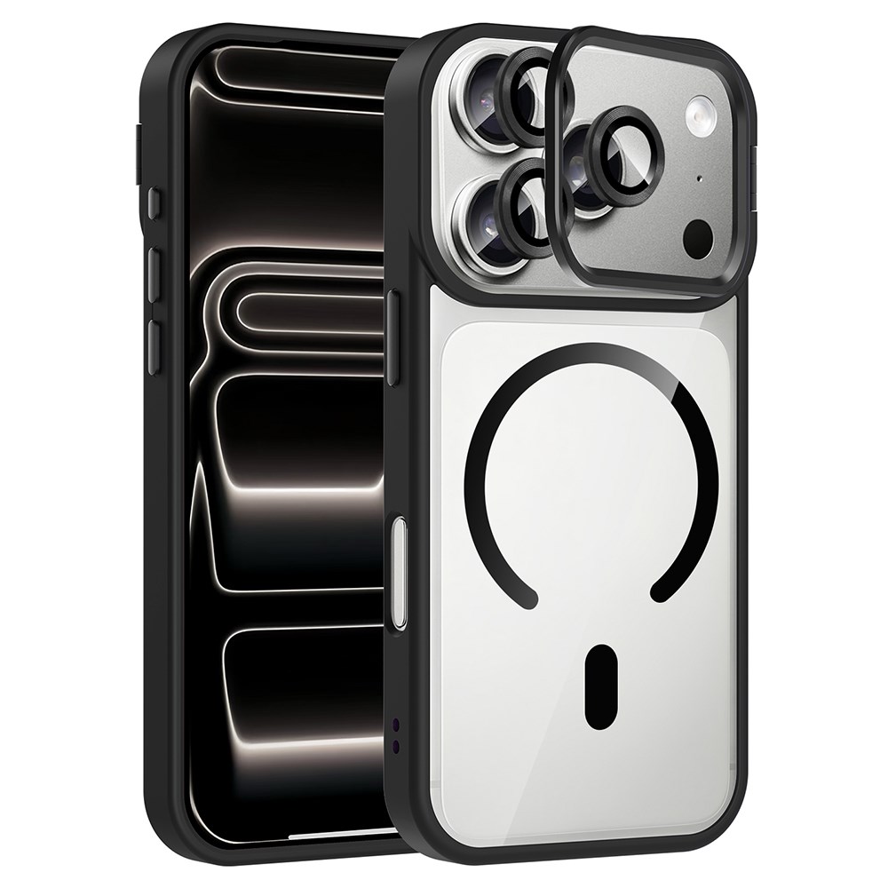 Apple iPhone 17 Pro Kılıf Standlı ve Kamera Lens Hediyeli M-Safe Şarj Özellikli Zore Etro Kapak