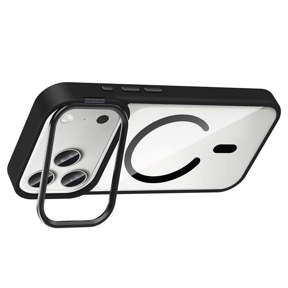 Apple iPhone 17 Pro Kılıf Standlı ve Kamera Lens Hediyeli M-Safe Şarj Özellikli Zore Etro Kapak