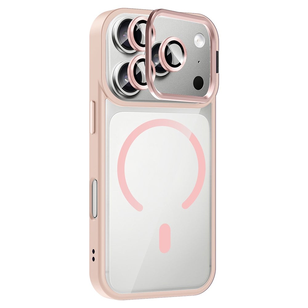 Apple iPhone 17 Pro Kılıf Standlı ve Kamera Lens Hediyeli M-Safe Şarj Özellikli Zore Etro Kapak