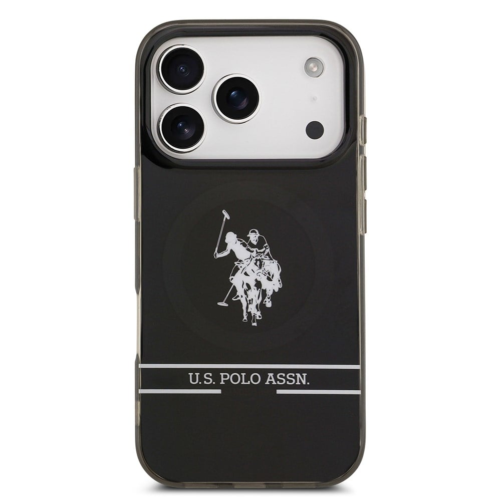 Apple iPhone 17 Pro Kılıf U.S. Polo Assn. Orjinal Lisanslı M-safe Şarj Özellikli IML Double Horse Stripe Logolu Kapak