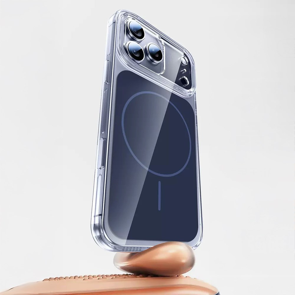 Apple iPhone 17 Pro Kılıf Zore M-safe Şarj Özellikli Şeffaf Kamera Kontrol Butonlu Lugano Kapak