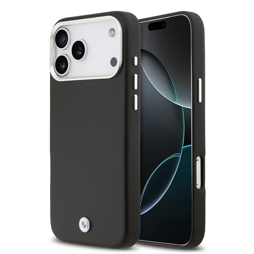 Apple iPhone 17 Pro Max Kılıf BMW Orjinal Lisanslı M-safe Şarj Özellikli Metal Logolu Tam Kaplama Deri Kapak