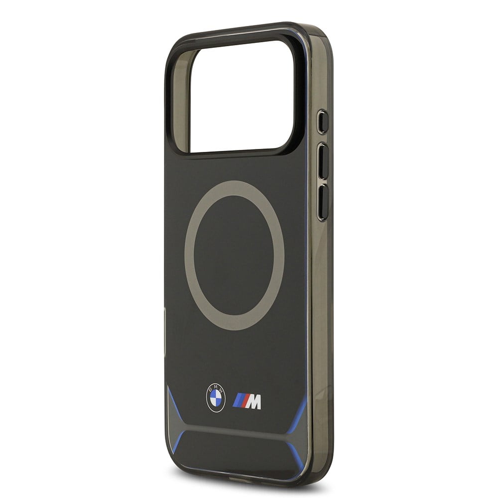 Apple iPhone 17 Pro Max Kılıf BMW Orjinal Lisanslı M-safe Şarj Özellikli Metal Buton Tasarımlı IML Baskılı M Dizayn Kapak