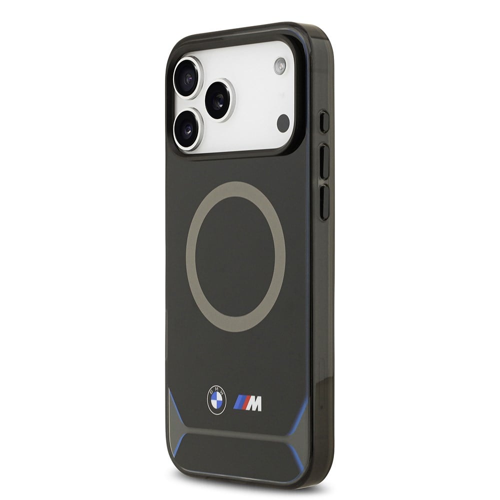Apple iPhone 17 Pro Max Kılıf BMW Orjinal Lisanslı M-safe Şarj Özellikli Metal Buton Tasarımlı IML Baskılı M Dizayn Kapak