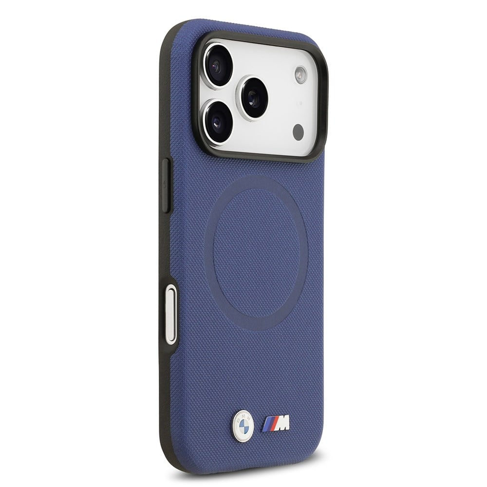 Apple iPhone 17 Pro Max Kılıf BMW Orjinal Lisanslı M-safe Şarj Özellikli Metal Logolu Delikli M Dizayn Deri Kapak