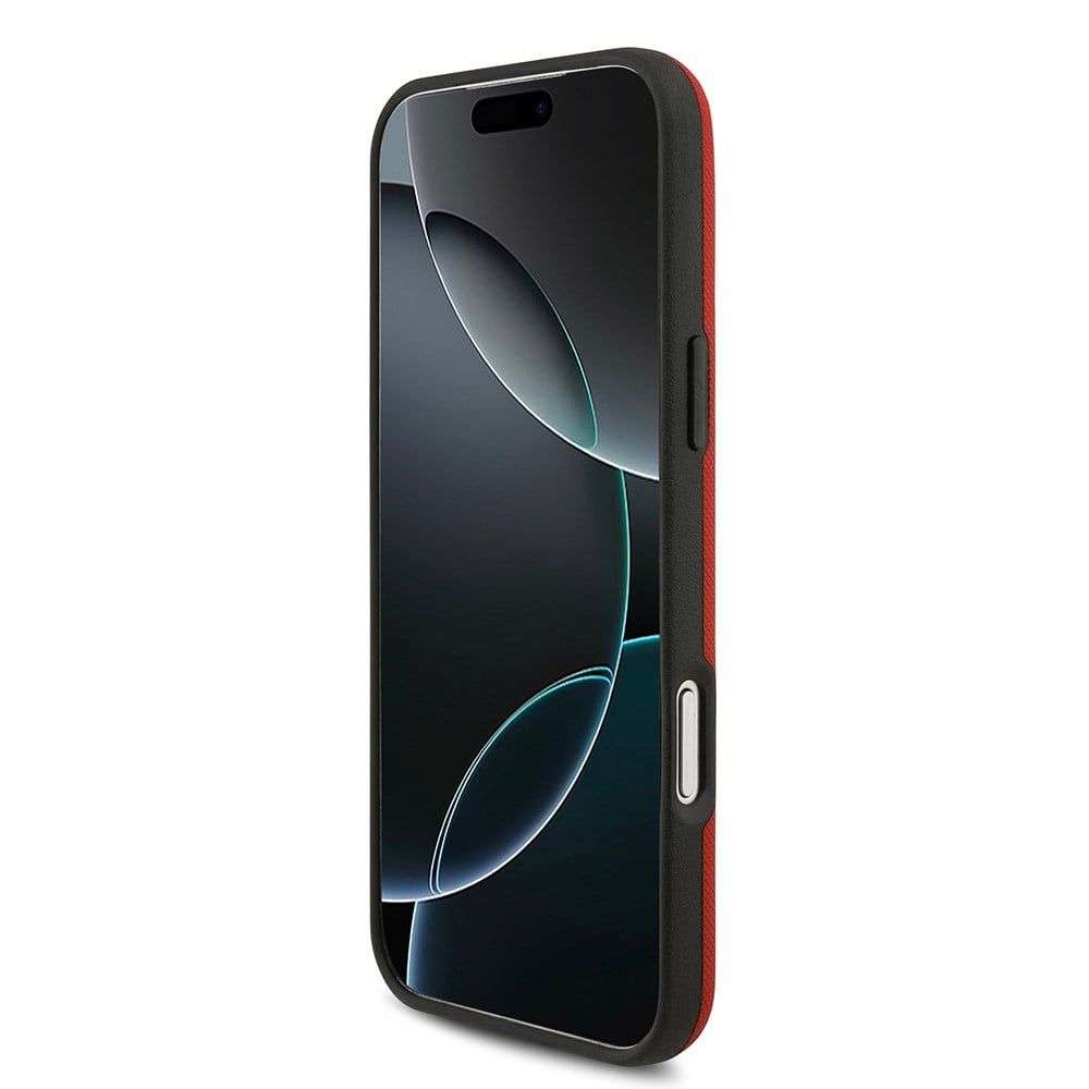Apple iPhone 17 Pro Max Kılıf BMW Orjinal Lisanslı M-safe Şarj Özellikli Metal Logolu Delikli M Dizayn Deri Kapak
