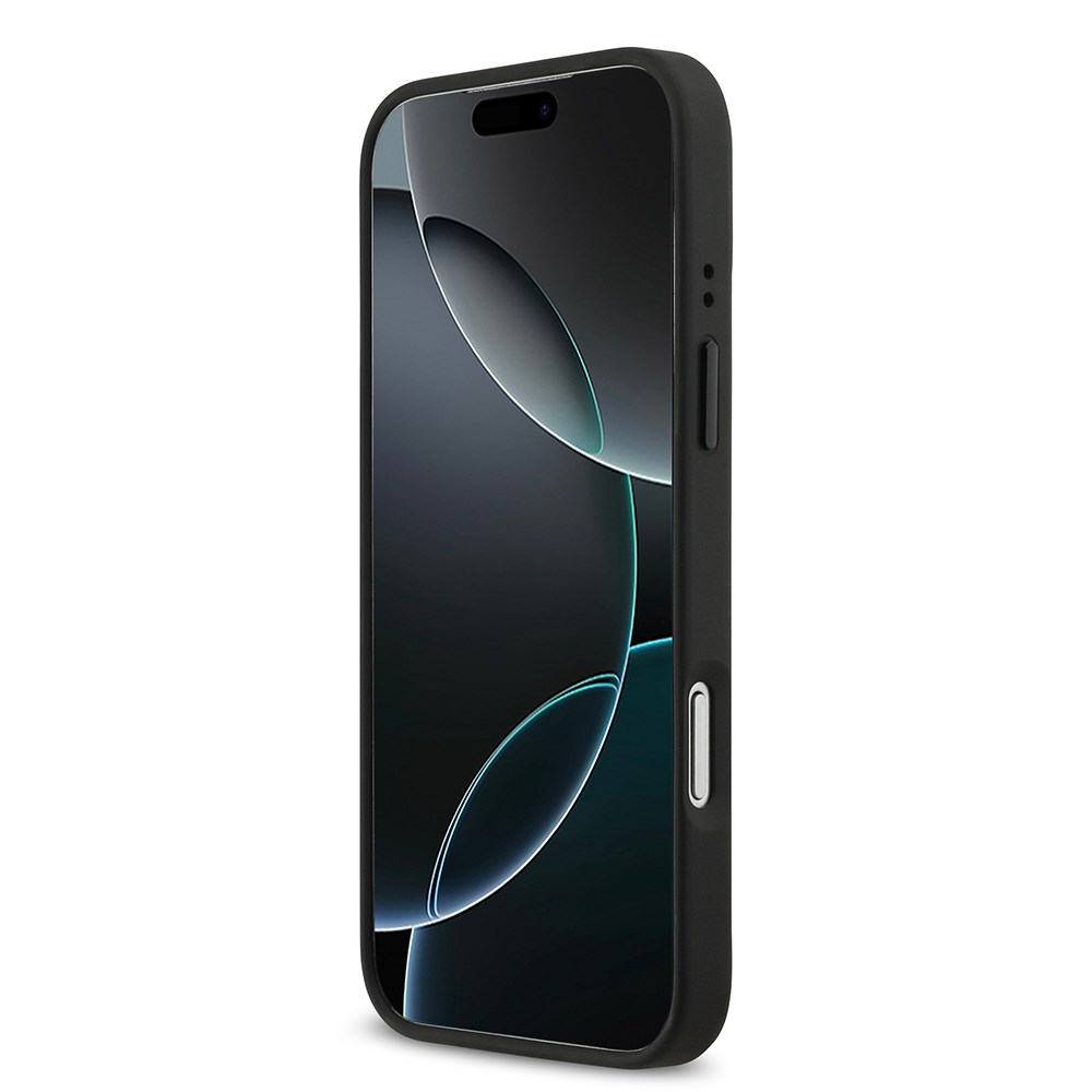 Apple iPhone 17 Pro Max Kılıf BMW Orjinal Lisanslı M-safe Şarj Özellikli M Logolu Üç Şeritli Delikli Deri Kapak
