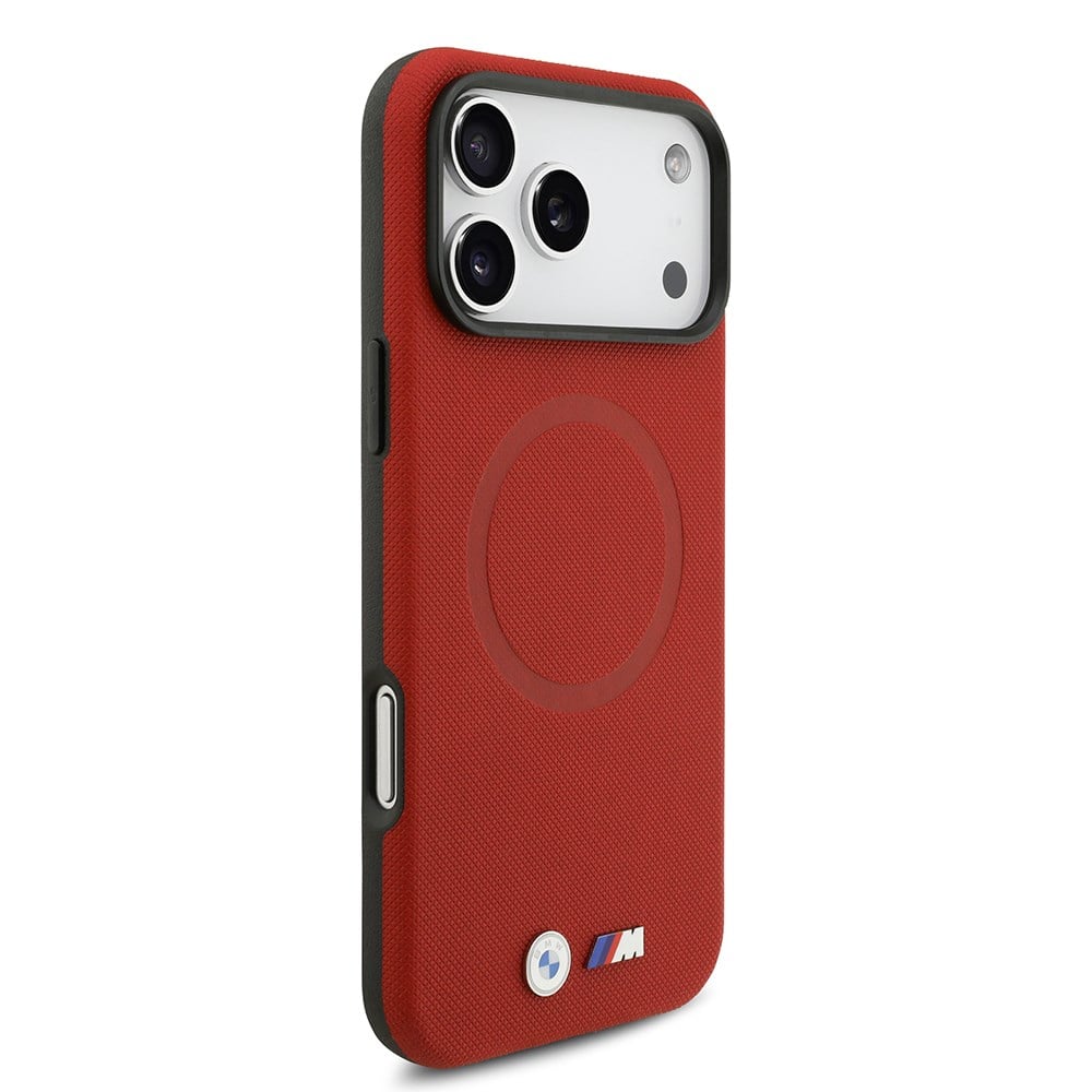 Apple iPhone 17 Pro Max Kılıf BMW Orjinal Lisanslı M-safe Şarj Özellikli Metal Logolu Delikli M Dizayn Deri Kapak