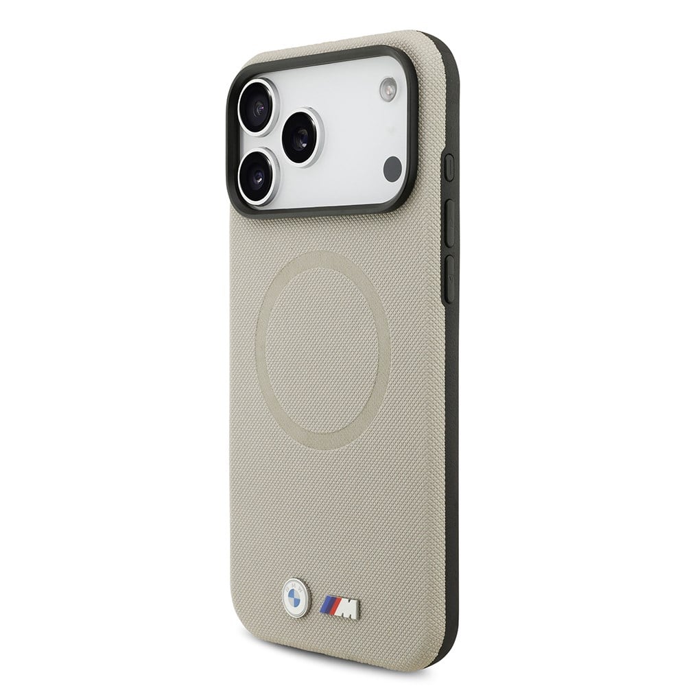 Apple iPhone 17 Pro Max Kılıf BMW Orjinal Lisanslı M-safe Şarj Özellikli Metal Logolu Delikli M Dizayn Deri Kapak