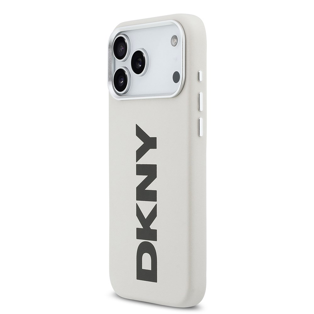 Apple iPhone 17 Pro Max Kılıf DKNY Orjinal Lisanslı M-safe Şarj Özellikli PU Büyük Dikey Logolu Kapak