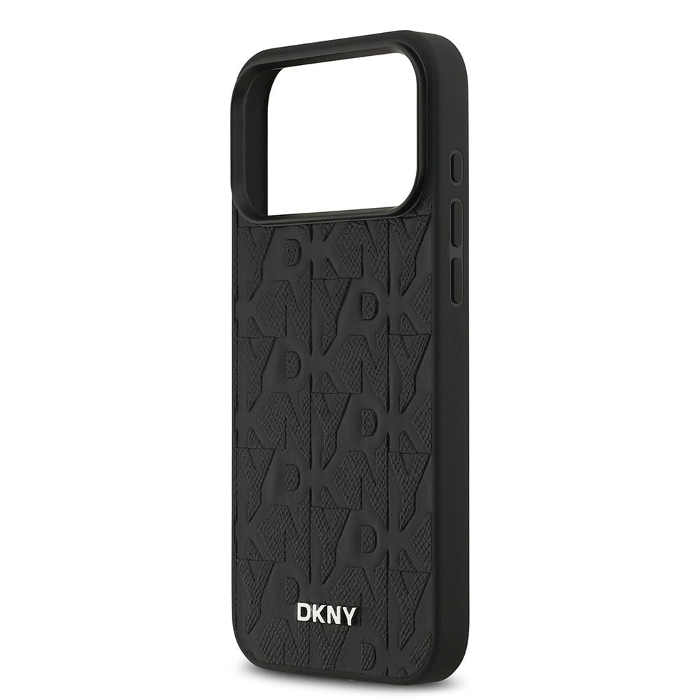 Apple iPhone 17 Pro Max Kılıf DKNY Orjinal Lisanslı M-safe Şarj Özellikli 3D Yazılı Grid Pattern Kapak