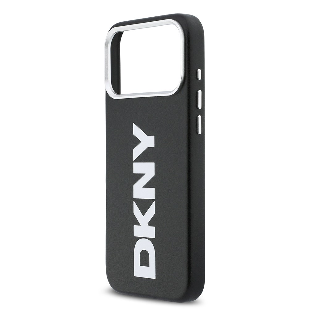 Apple iPhone 17 Pro Max Kılıf DKNY Orjinal Lisanslı M-safe Şarj Özellikli PU Büyük Dikey Logolu Kapak