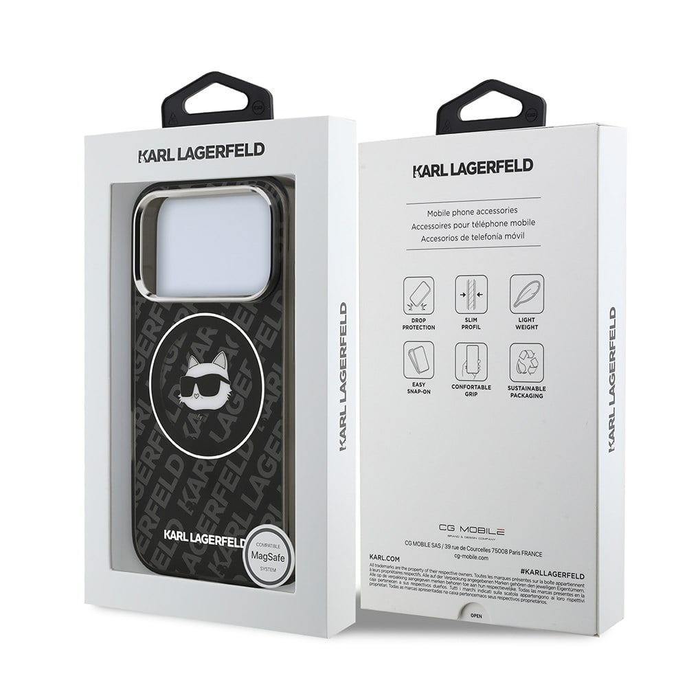 Apple iPhone 17 Pro Max Kılıf Karl Lagerfeld Orjinal Lisanslı IML Baskılı Choupette Heads Kapak