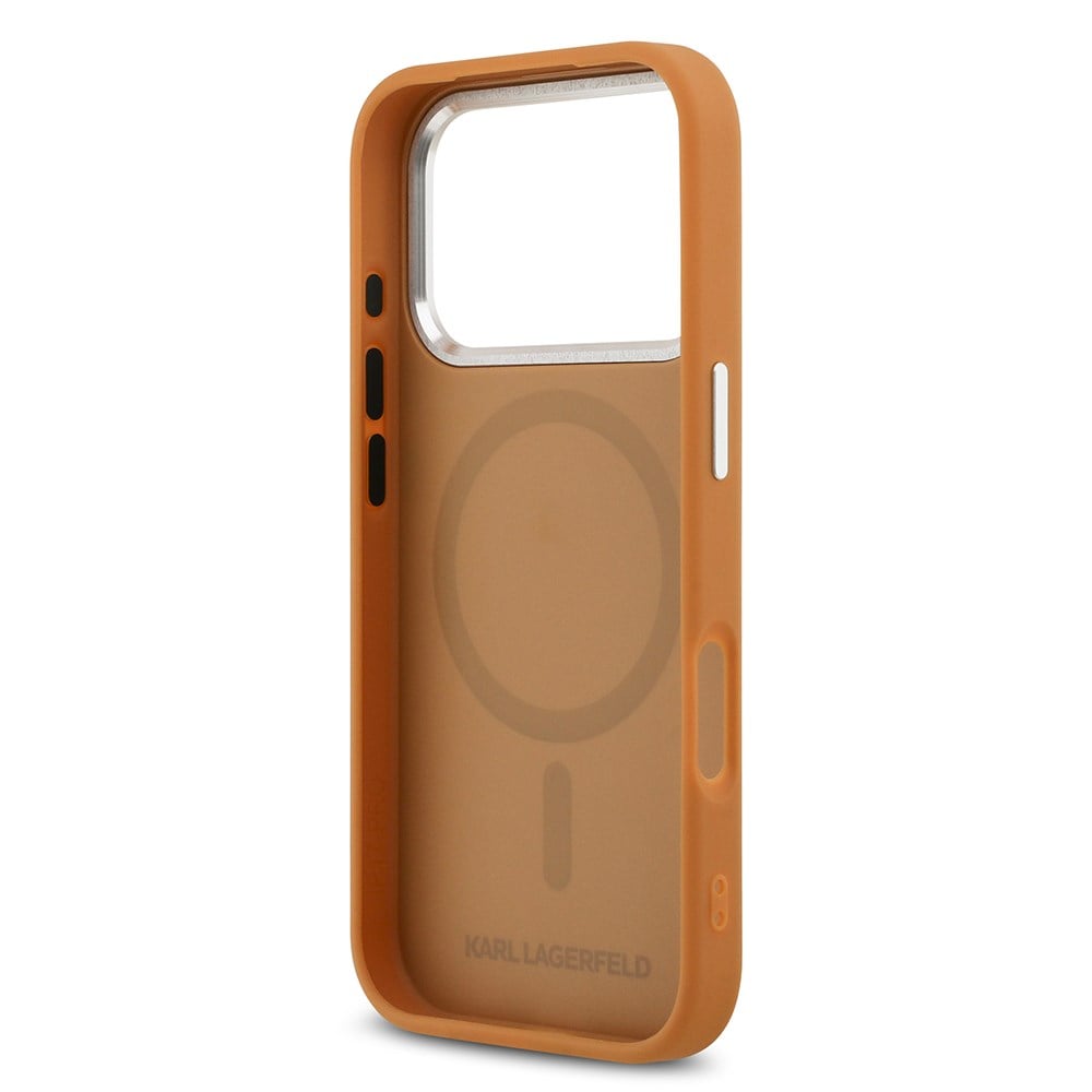 Apple iPhone 17 Pro Max Kılıf Karl Lagerfeld Orjinal Lisanslı M-safe Şarj Özellikli Metal Kamera ve Buton Tasarımlı Paris RSG PU Deri Kapak