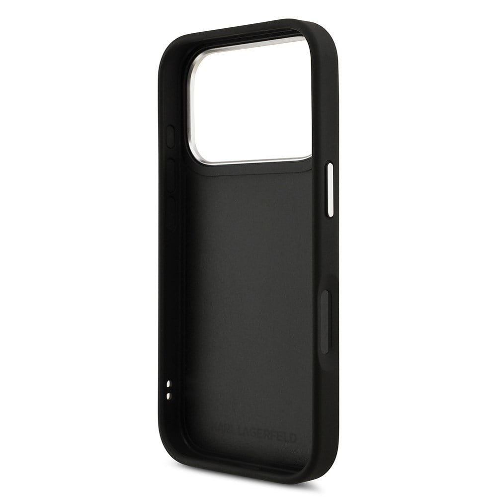 Apple iPhone 17 Pro Max Kılıf Karl Lagerfeld Orjinal Lisanslı Metal Logolu K&C Heads Pin Kapak