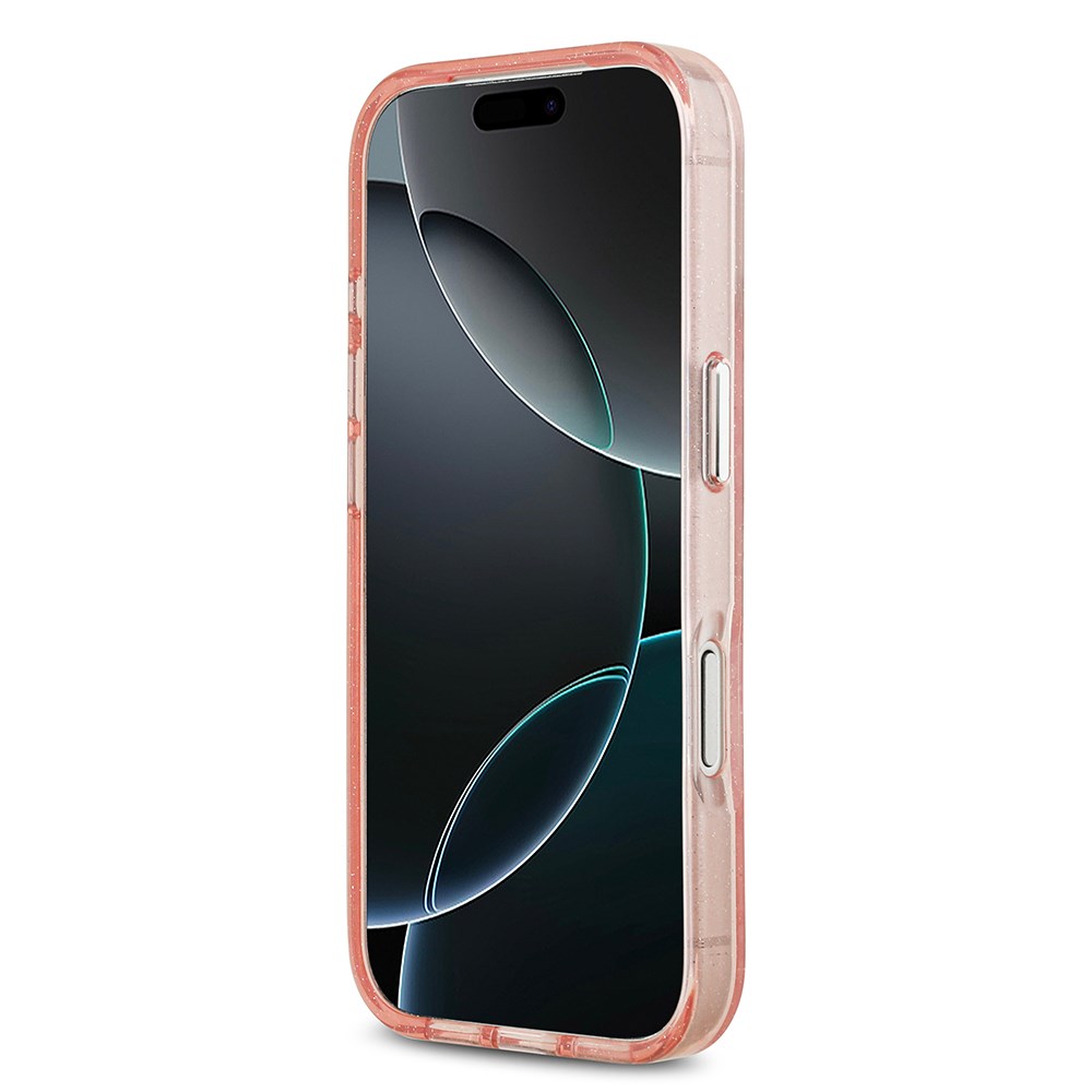 Apple iPhone 17 Pro Max Kılıf Karl Lagerfeld Orjinal Lisanslı Parlayan Simli Karl & Choupette Heads Kapak