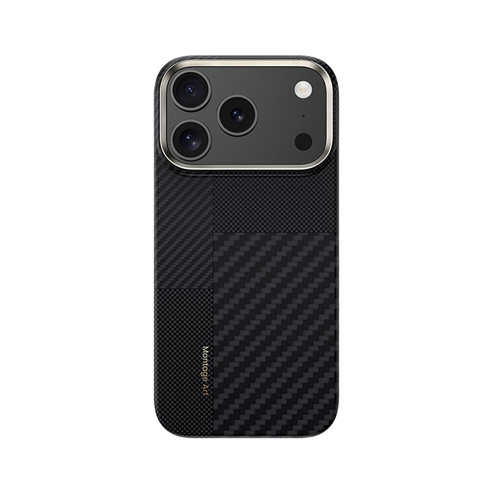 Apple iPhone 17 Pro Max Kılıf M-safe Şarj Özellikli Karbon Fiber Benks Montage ArmorAir Kevlar Kapak