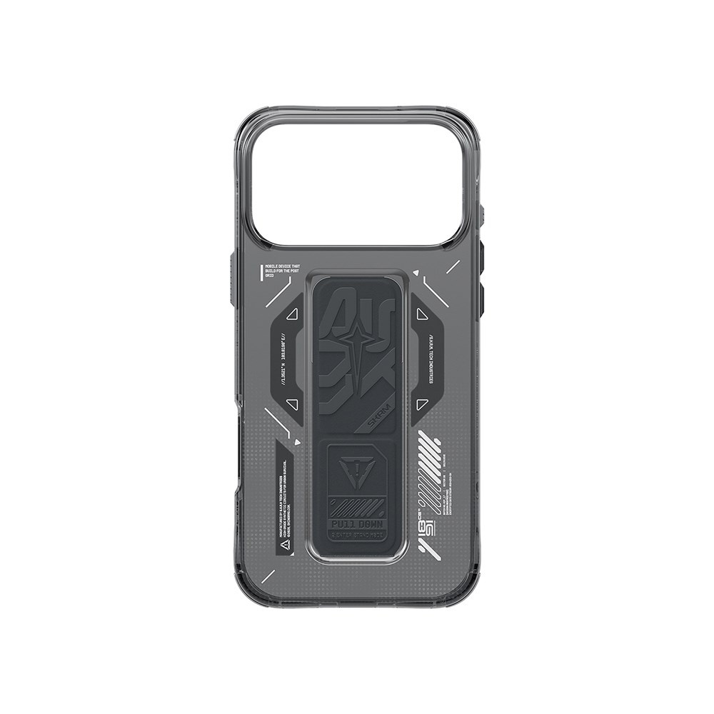 Apple iPhone 17 Pro Max Kılıf M-safe Şarj Özellikli Teknoloji Desenli Skinarma Helio Mag Charge Standlı Kapak