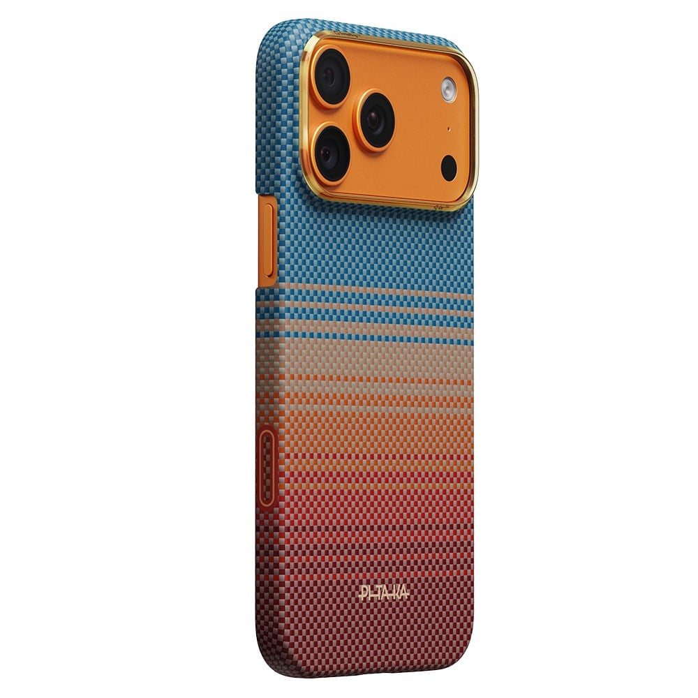 Apple iPhone 17 Pro Max Kılıf M-safe Şarj Özellikli Aramid Fiber Pitaka Sunset 2.0 California Dream Serisi Kapak