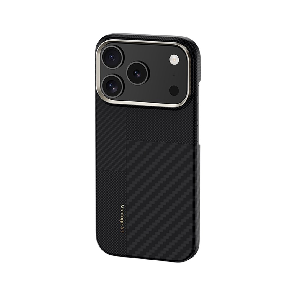 Apple iPhone 17 Pro Max Kılıf M-safe Şarj Özellikli Karbon Fiber Benks Montage ArmorAir Kevlar Kapak
