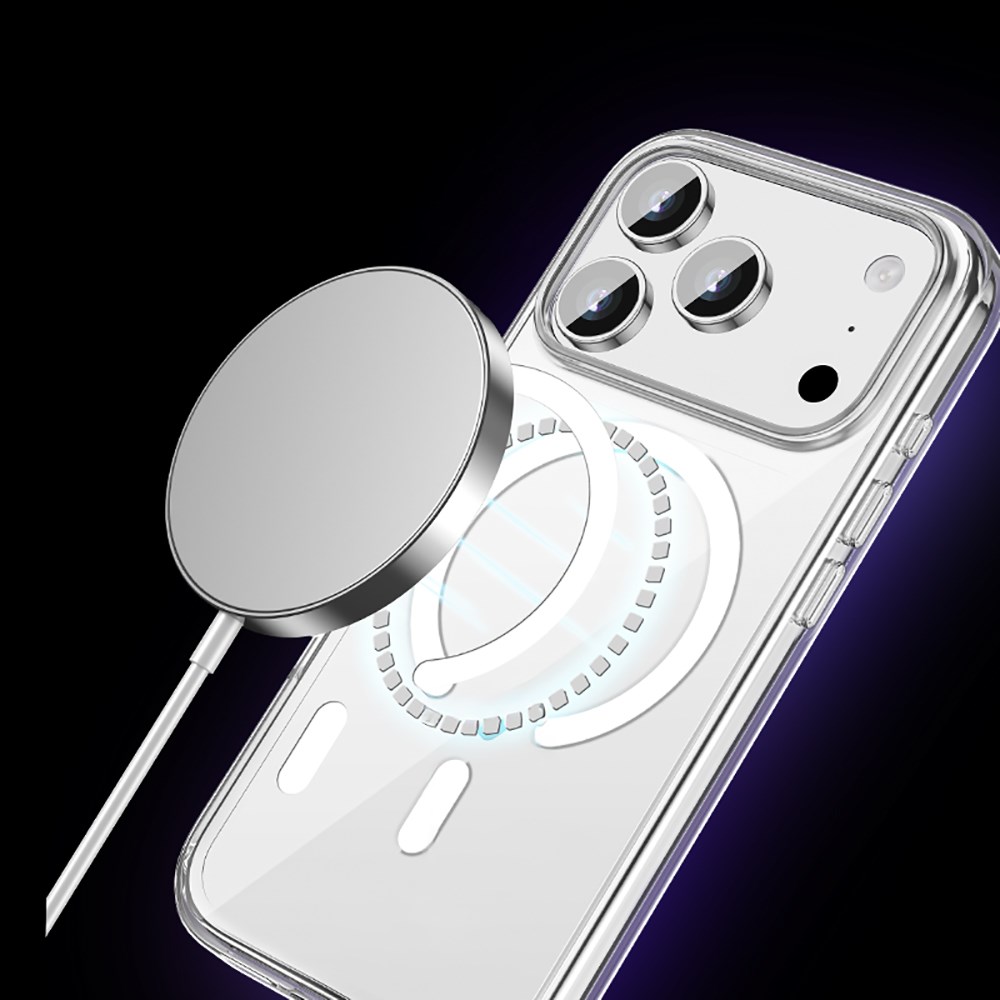 Apple iPhone 17 Pro Max Kılıf M-safe Şarj Özellikli Transparan Sert PC Wlons Pita Kapak