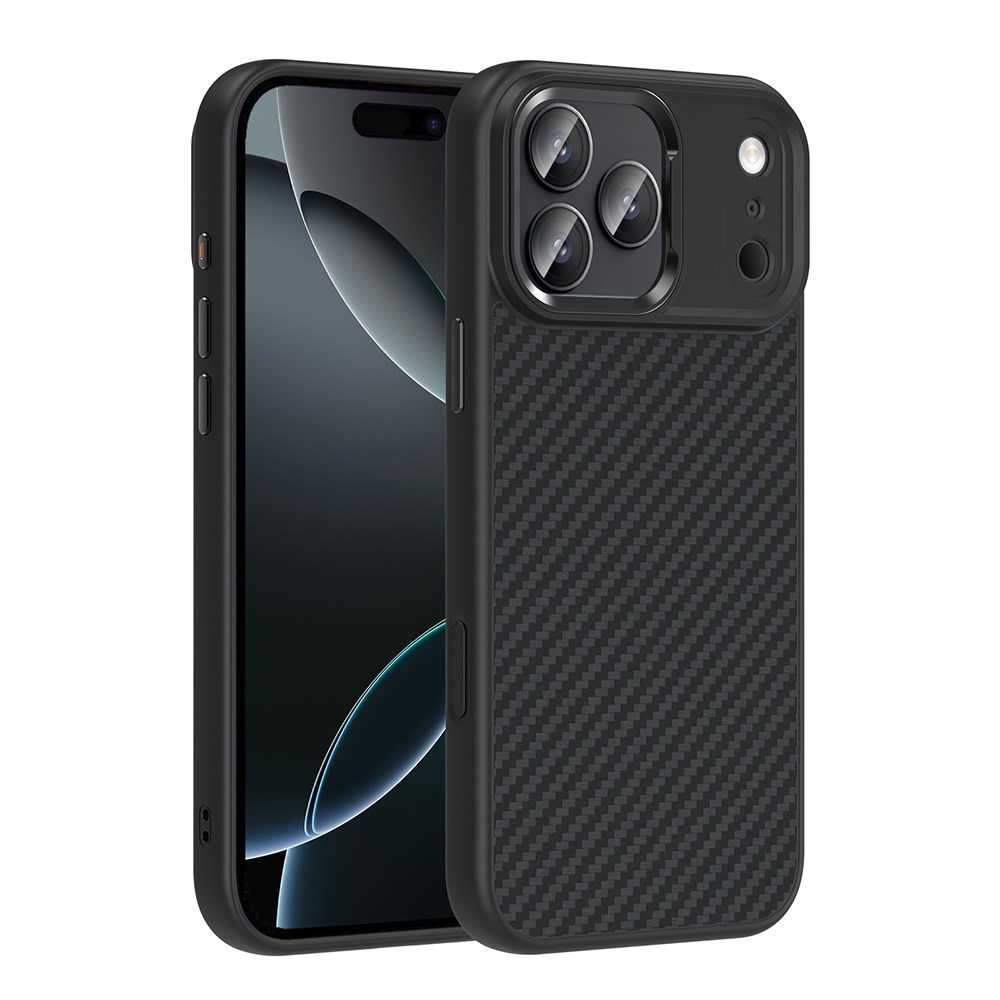 Apple iPhone 17 Pro Max Kılıf M-Safe Şarj Özellikli Karbon Fiber Görünümlü Zore Truva Silikon Kapak