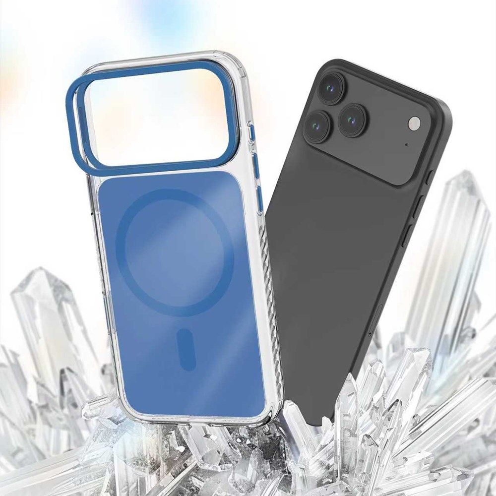Apple iPhone 17 Pro Max Kılıf M-safe Şarj Özellikli Metal Kamera Çerçeveli Airbag Tasarımlı Lenyes CK221 Sert PC Kapak