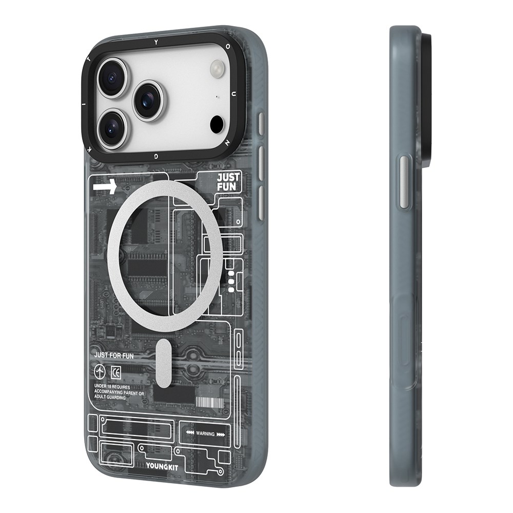 Apple iPhone 17 Pro Max Kılıf M-safe Şarj Özellikli Kamera Denetim Butonlu Youngkit Technology Serisi Kapak