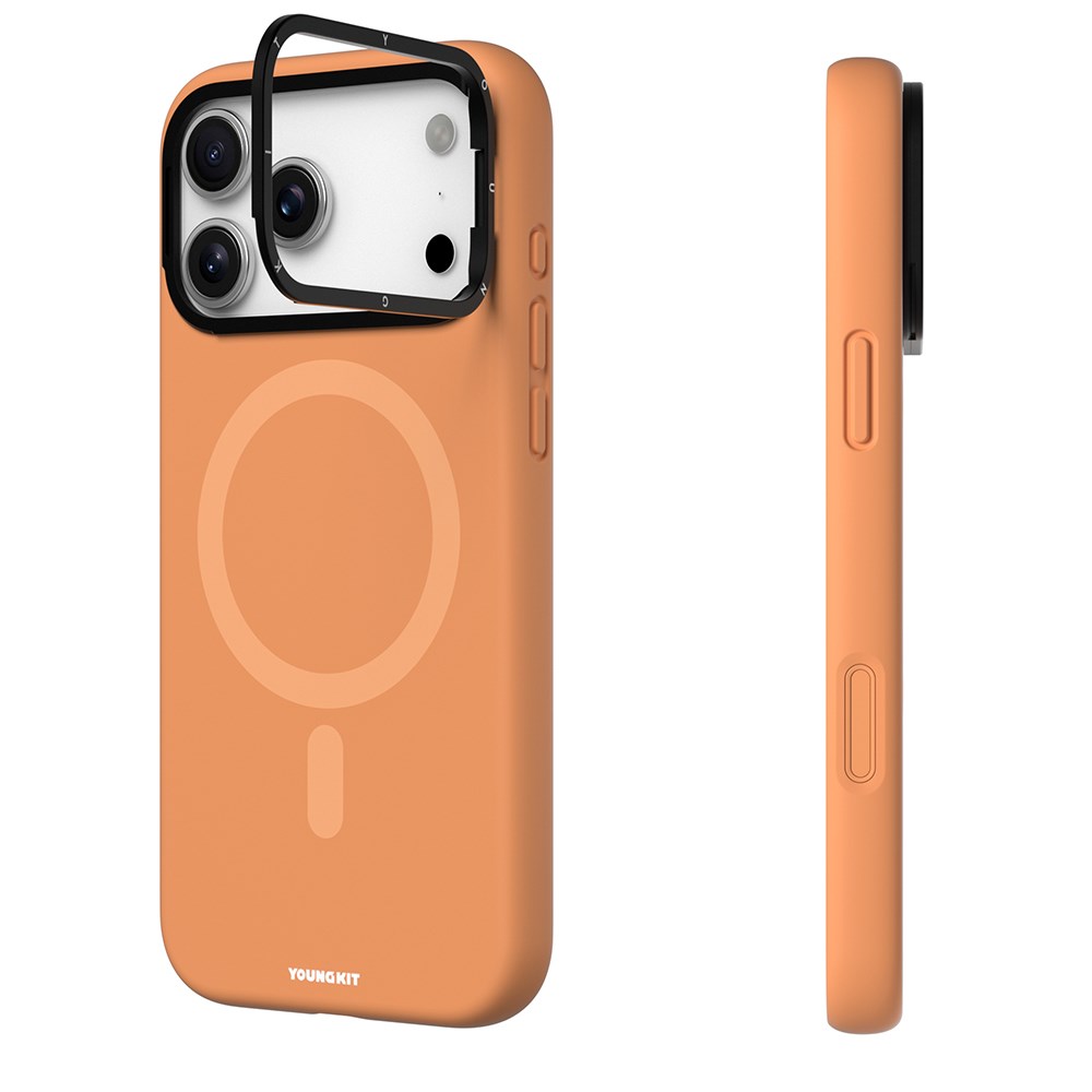 Apple iPhone 17 Pro Max Kılıf M-Safe Şarj Özellikli Kamera Standlı Youngkit Gel Cream Serisi Kapak
