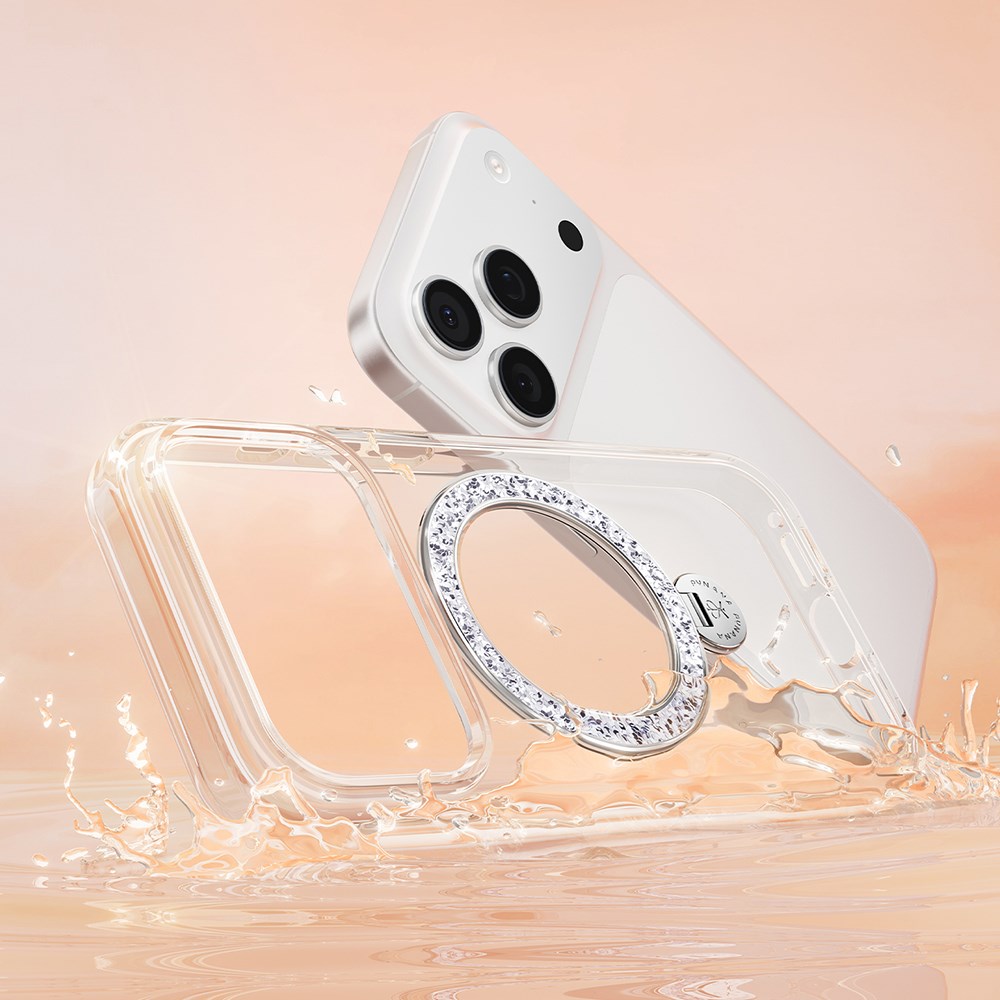 Apple iPhone 17 Pro Max Kılıf M-safe Şarj Özellikli Simli Standlı Pynana Dancing Circle Trendy Serisi Kapak