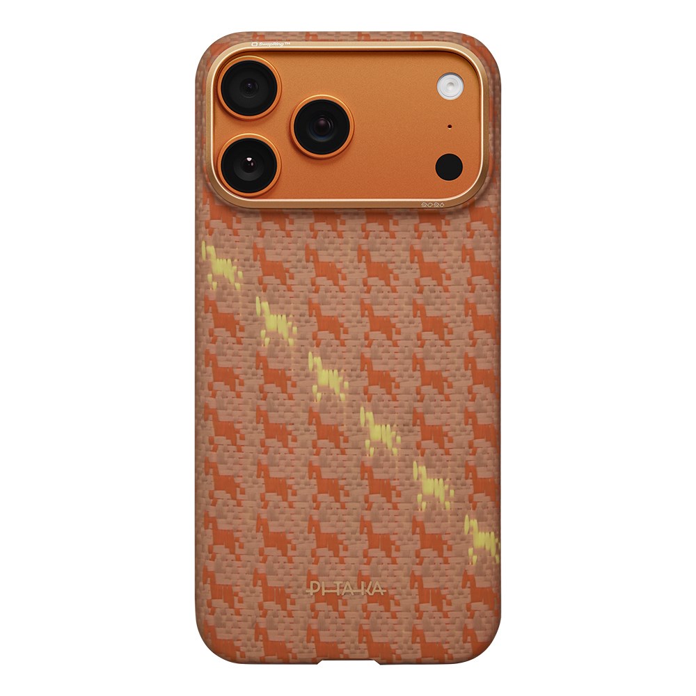 Apple iPhone 17 Pro Max Kılıf M-safe Şarj Özellikli Aramid Fiber Pitaka Edge Serisi Happiness Rides Kapak