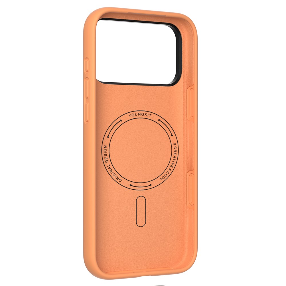Apple iPhone 17 Pro Max Kılıf M-Safe Şarj Özellikli Kamera Standlı Youngkit Gel Cream Serisi Kapak