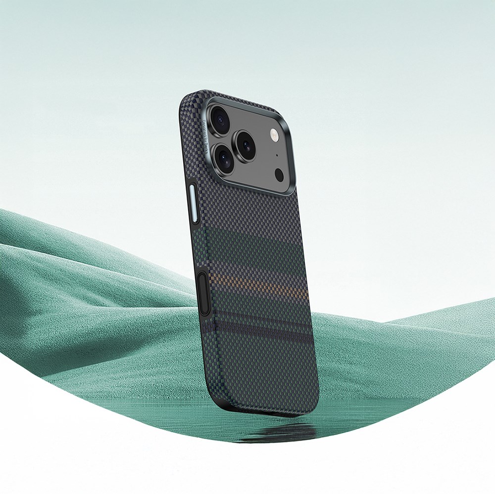 Apple iPhone 17 Pro Max Kılıf M-safe Şarj Özellikli Karbon Fiber Tasarımlı Benks Aurora ArmorPro Kevlar Kapak