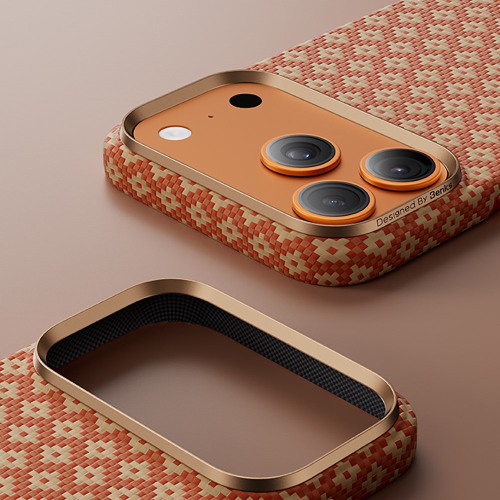 Apple iPhone 17 Pro Max Kılıf M-Safe Şarj Özellikli Benks ArmorAir ArmorGrid Serisi Kevlar Kapak