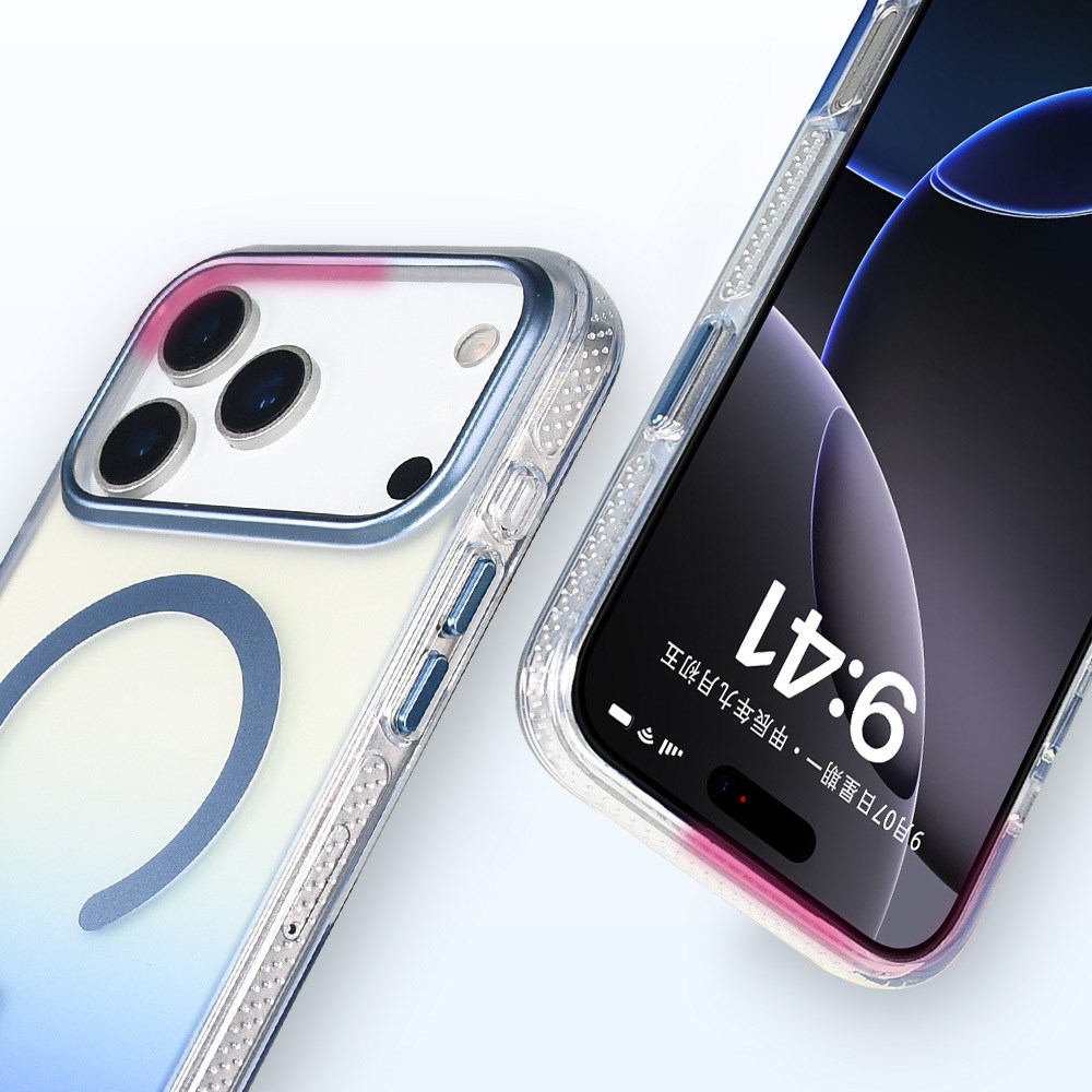 Apple iPhone 17 Pro Max Kılıf M-safe Şarj Özellikli Transparan Renk Geçişli Zore Toros Kapak