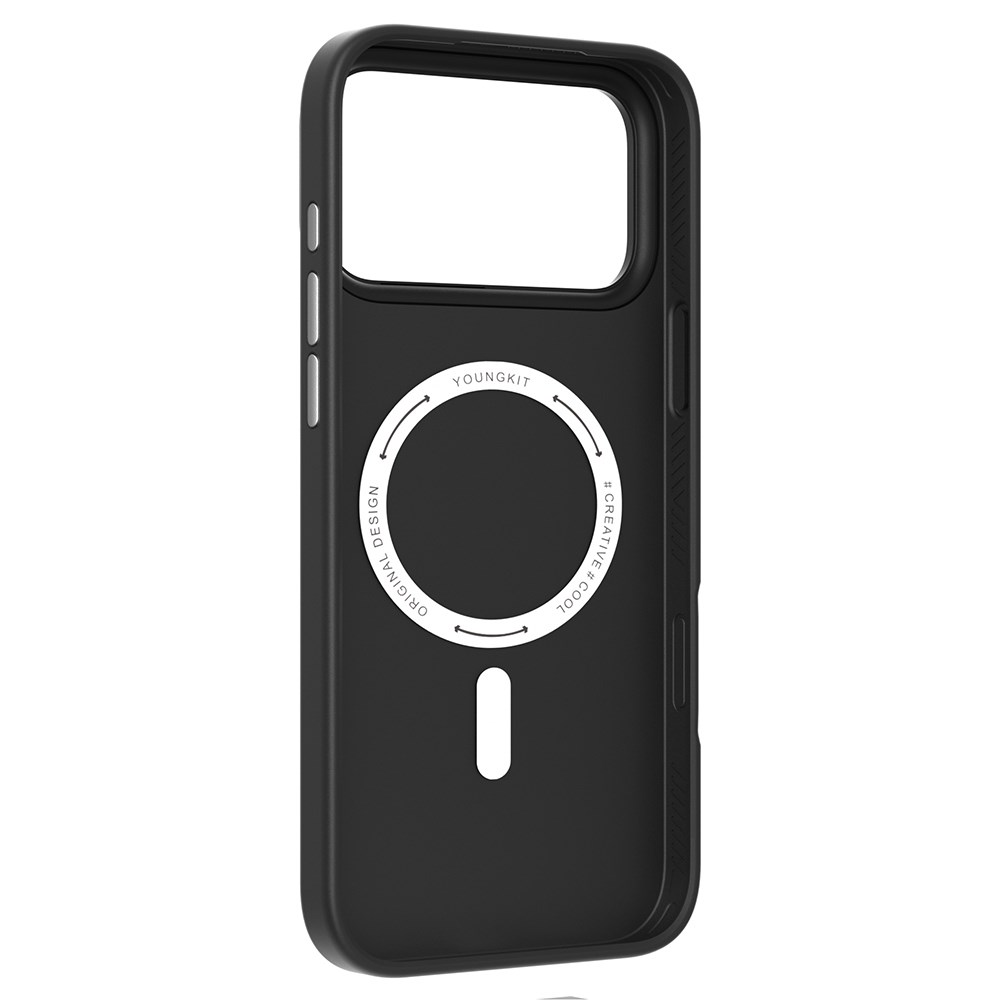 Apple iPhone 17 Pro Max Kılıf M-safe Şarj Özellikli Basit Mat Deri Desenli Youngkit Tech Fashion Serisi Kapak