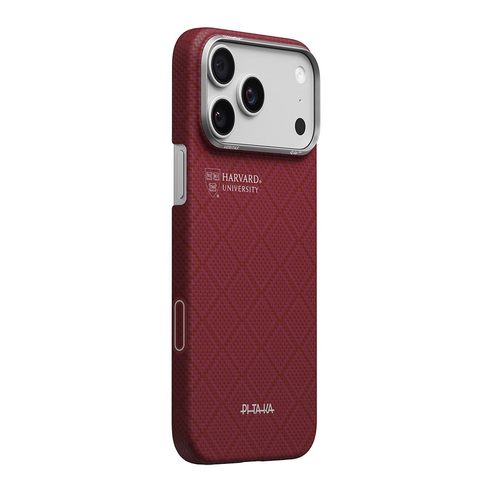 Apple iPhone 17 Pro Max Kılıf M-safe Şarj Özellikli Aramid Fiber Pitaka Harvard University Serisi Kapak
