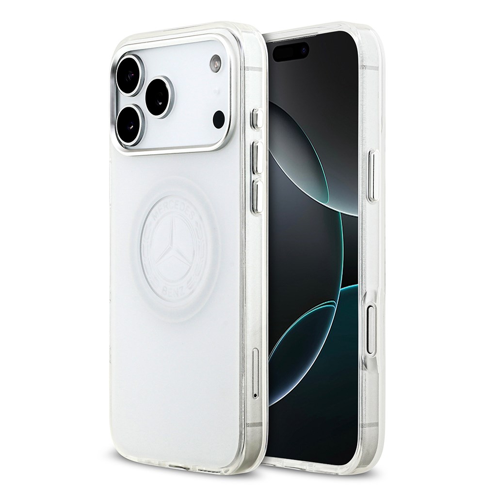Apple iPhone 17 Pro Max Kılıf Mercedes Benz Orjinal Lisanslı M-safe Şarj Özellikli Buzlu PC Nostaljik Yıldız Dizayn Kapak